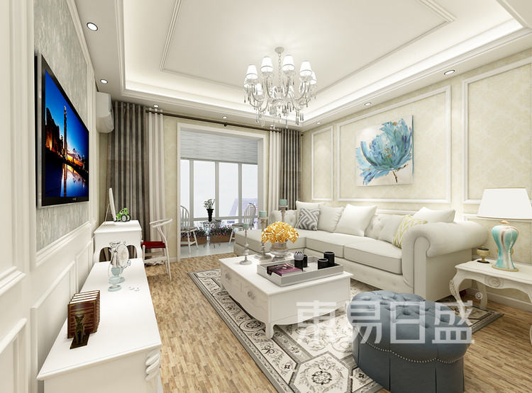 简欧风格装修效果图-客厅