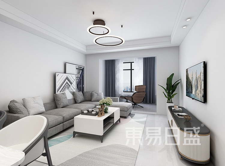 北京人家现代简约105平装修效果图