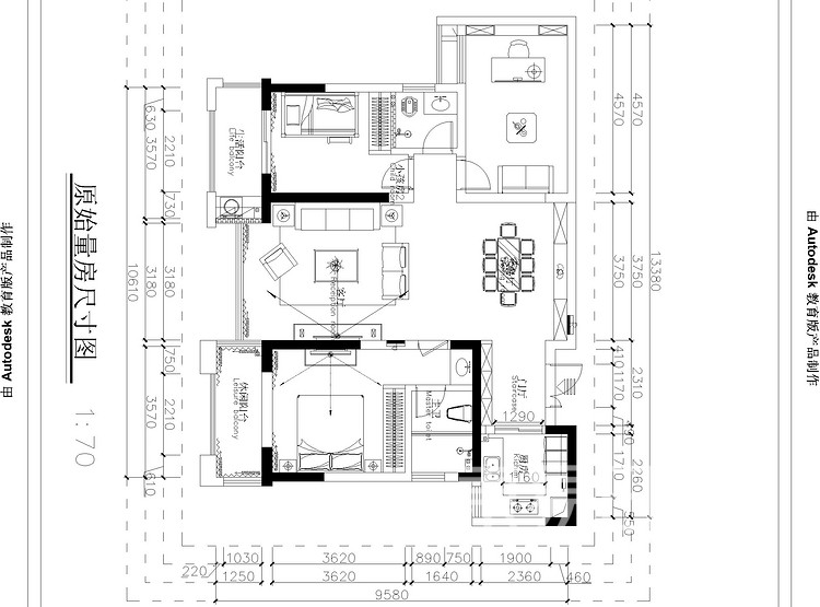 设计说明：本案为三房两厅一厨两卫的多层住宅，环境优美，以三口之家为依据的设计，突出简单且不失温馨之感。