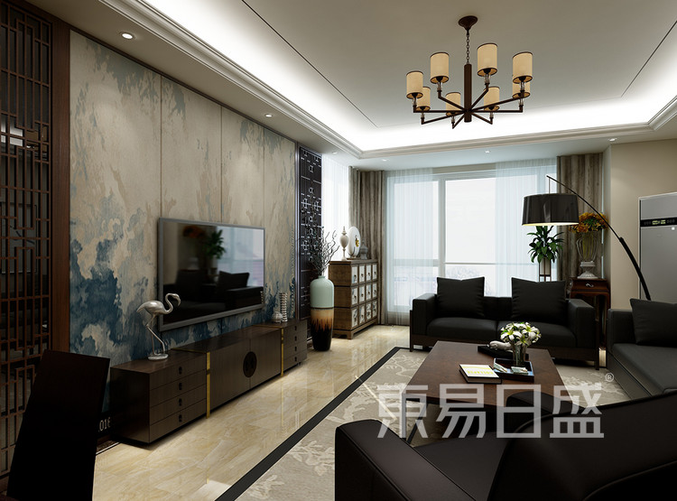 新中式风格装修效果图-客厅