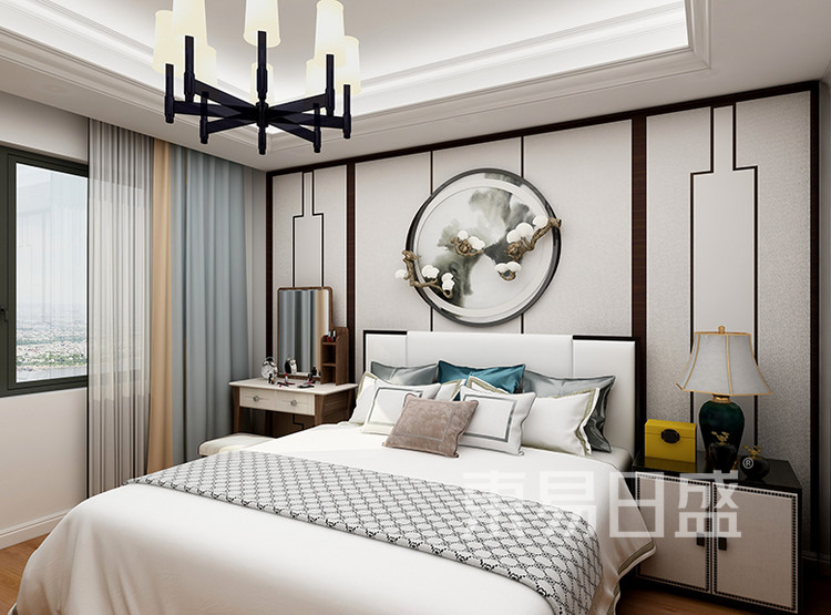 米罗湾新中式设计案例-卧室装修效果图
