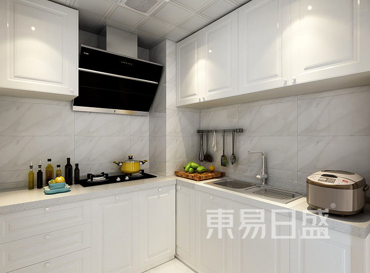97平米现代简约三居室厨房装修效果图