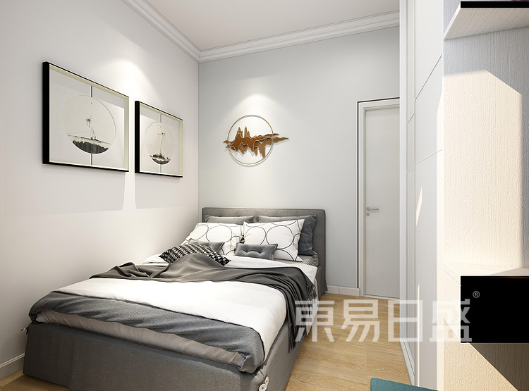 97平米现代简约三居室卧室装修效果图