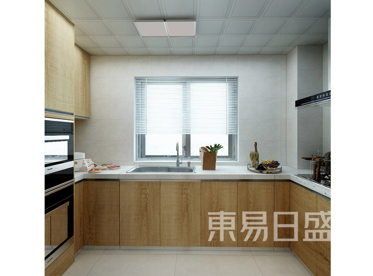 青岛装修公司-新中式设计案例-厨房装修效果图