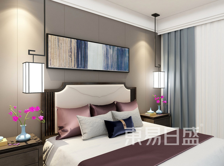 滴水湖馨苑85平新中式二居室装修设计案例——卧室