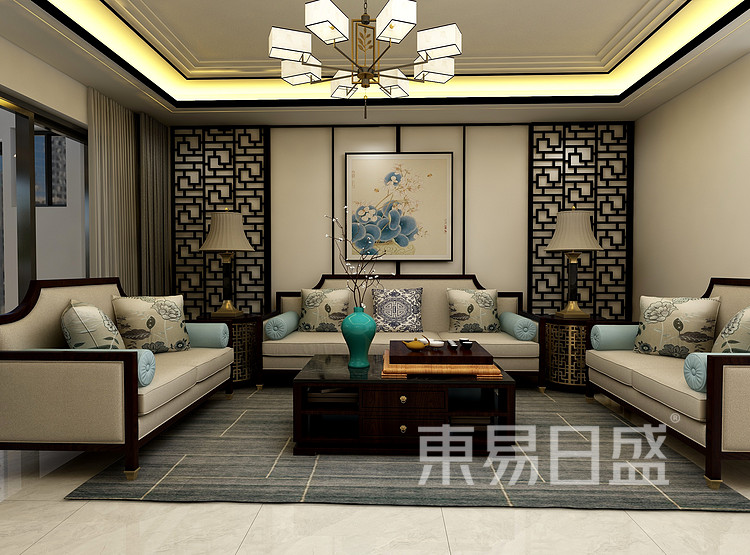 新中式客廳裝修效果圖