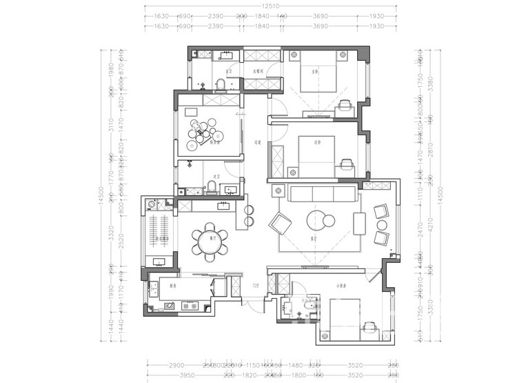 自然界云栖平面图 - 意式极简风格装修效果图 - 西安室内装修公司