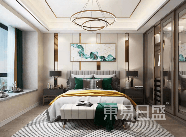 江杨家园95平轻奢风装修设计案例——卧室