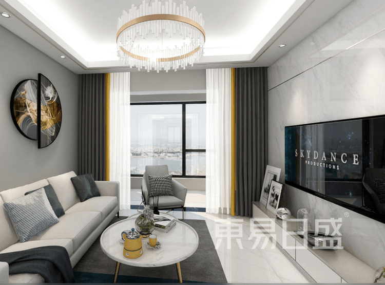 江杨家园70平二居室现代风格装修案例——客厅