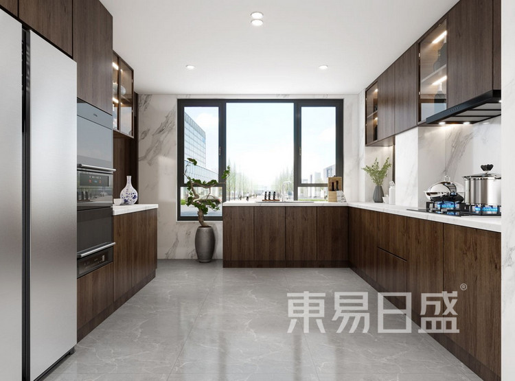 新中式风格-厨房-保利天悦三室二厅装修设计