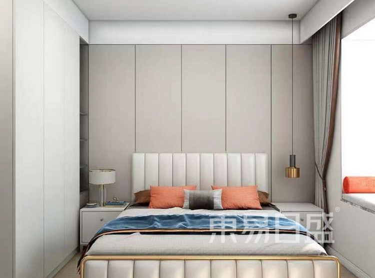 现代轻奢风格-卧室效果图-三室两厅装修设计